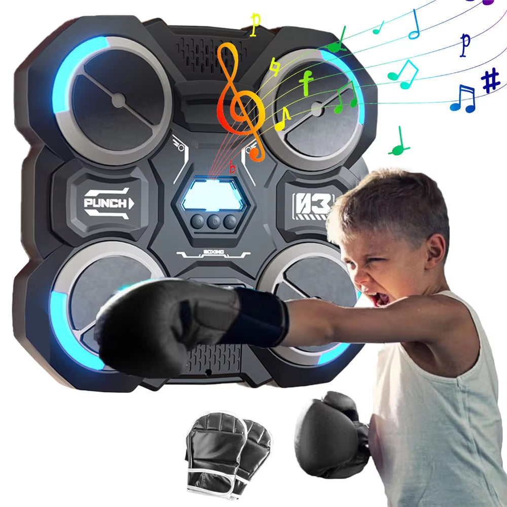 Revolutionary Bluetooth Music Boxing Machine for Kids - Wall-Mounted Smart Boxing Trainer with Adjustable Speed and Colorful Light Effects