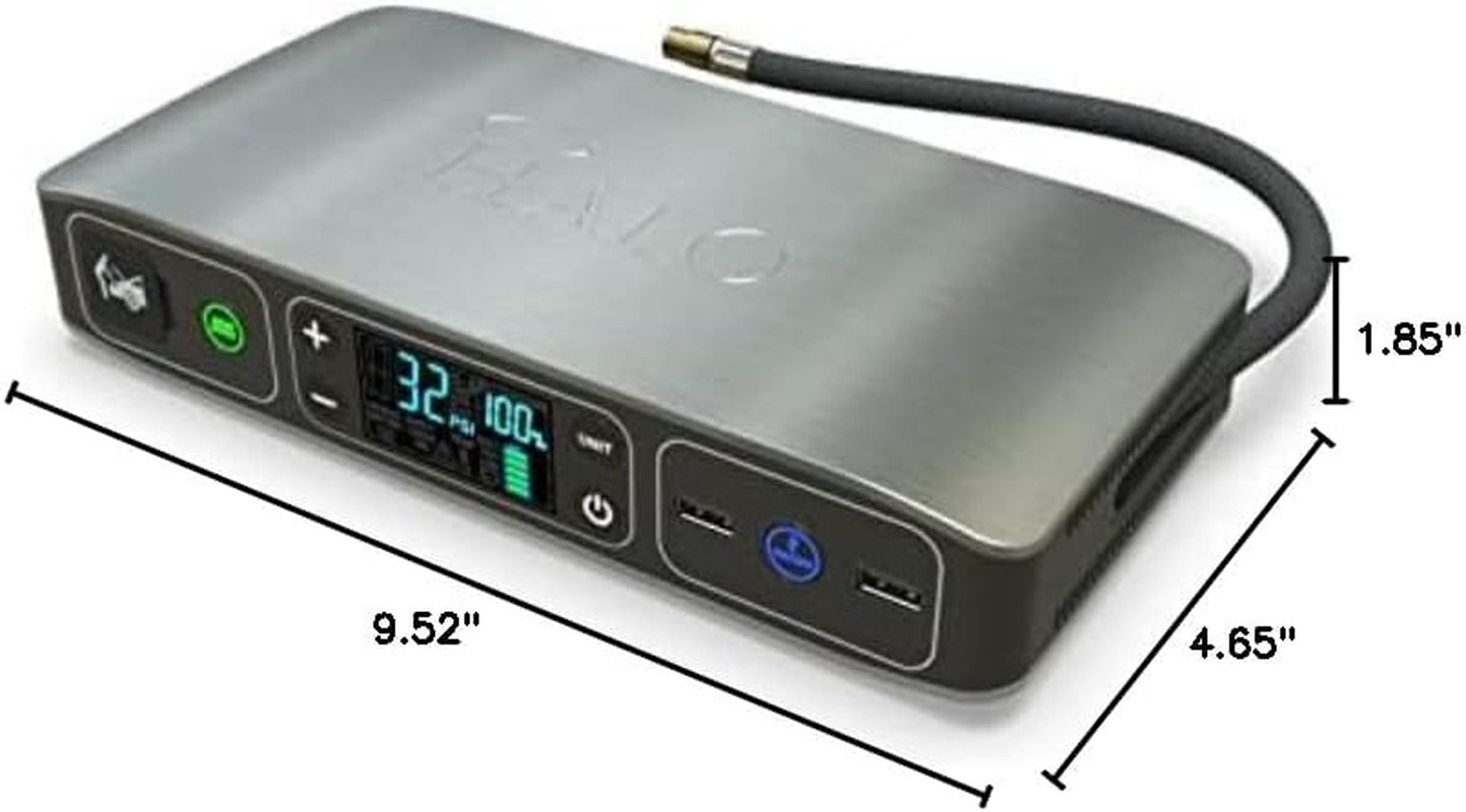 Power Up Anywhere: Bolt Air 58830 Portable Car Jump Starter with 100 PSI Air Compressor, USB Power Bank, Emergency Floodlight & Charger for Cars, SUVs & Trucks - TSA Approved in Stylish Gray