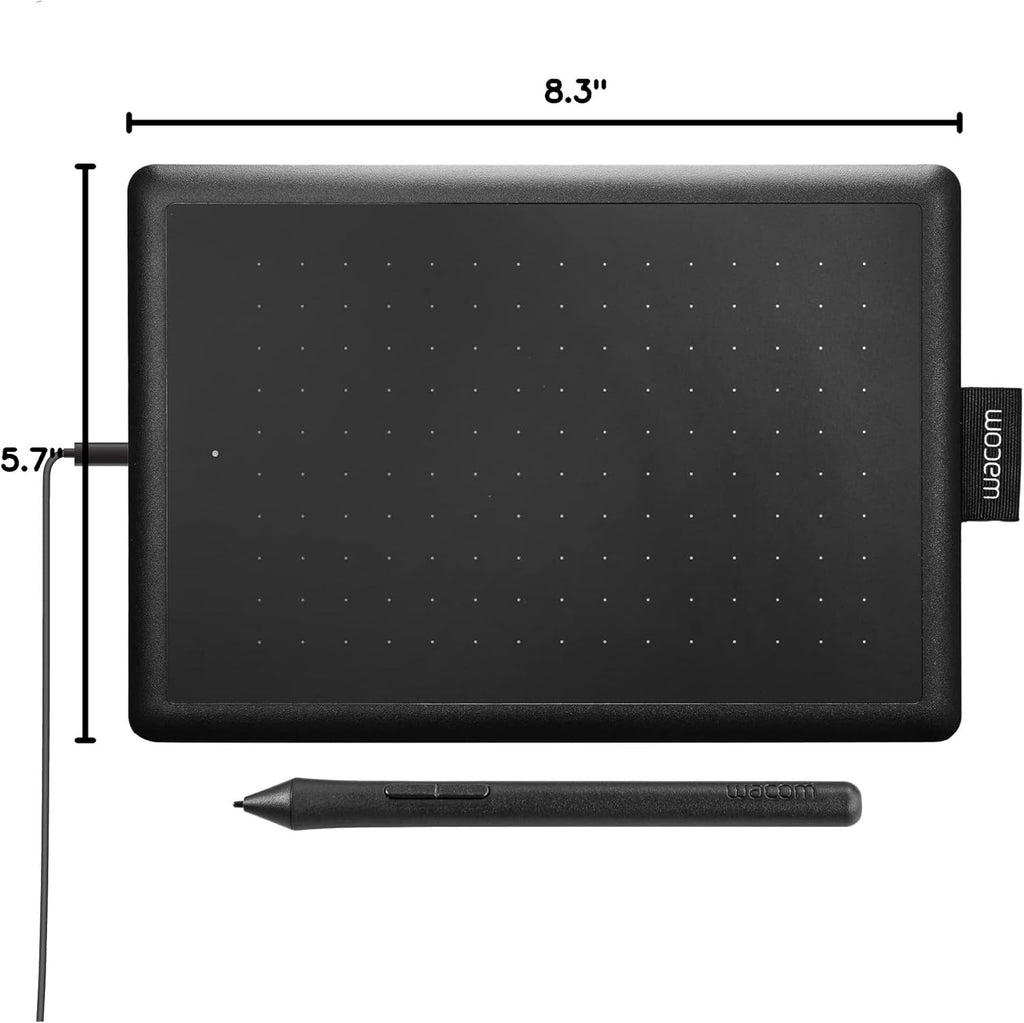 Transform Your Creativity with the One by Wacom Small Graphics Drawing Tablet - Portable 8.3 x 5.7 Inches, Ergonomic 2048 Pressure Sensitive Pen, Compatible with Chromebook, Mac, and Windows
