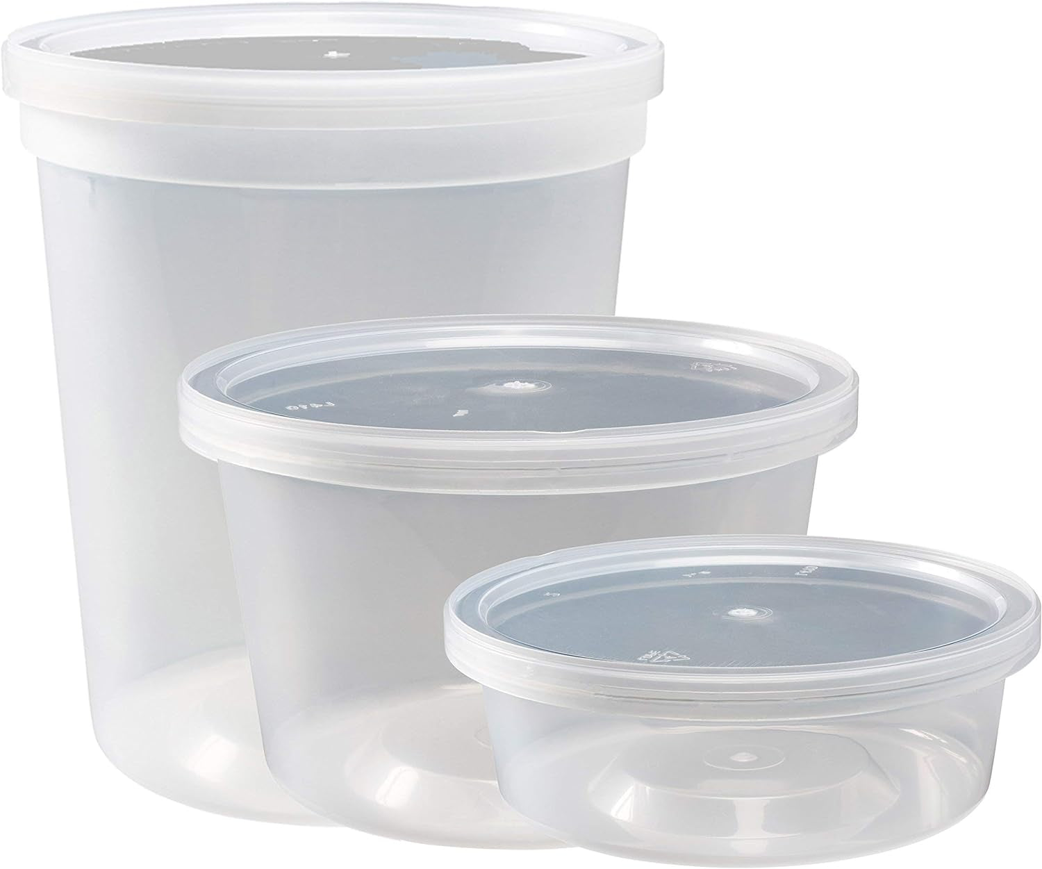 Versatile Food Storage Containers Set - 44 BPA-Free Clear Round Containers with Airtight Lids in 8oz, 16oz, and 32oz Sizes for Meal Prep, Freezer Storage, and More