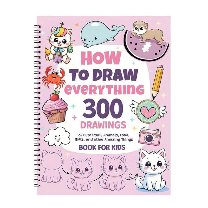 Unleash Your Creativity: 300 Adorable Animal Food & Fun Patterns for Stress Relief and Imagination Boosting - Perfect DIY Drawing Gift for Adults and Students!
