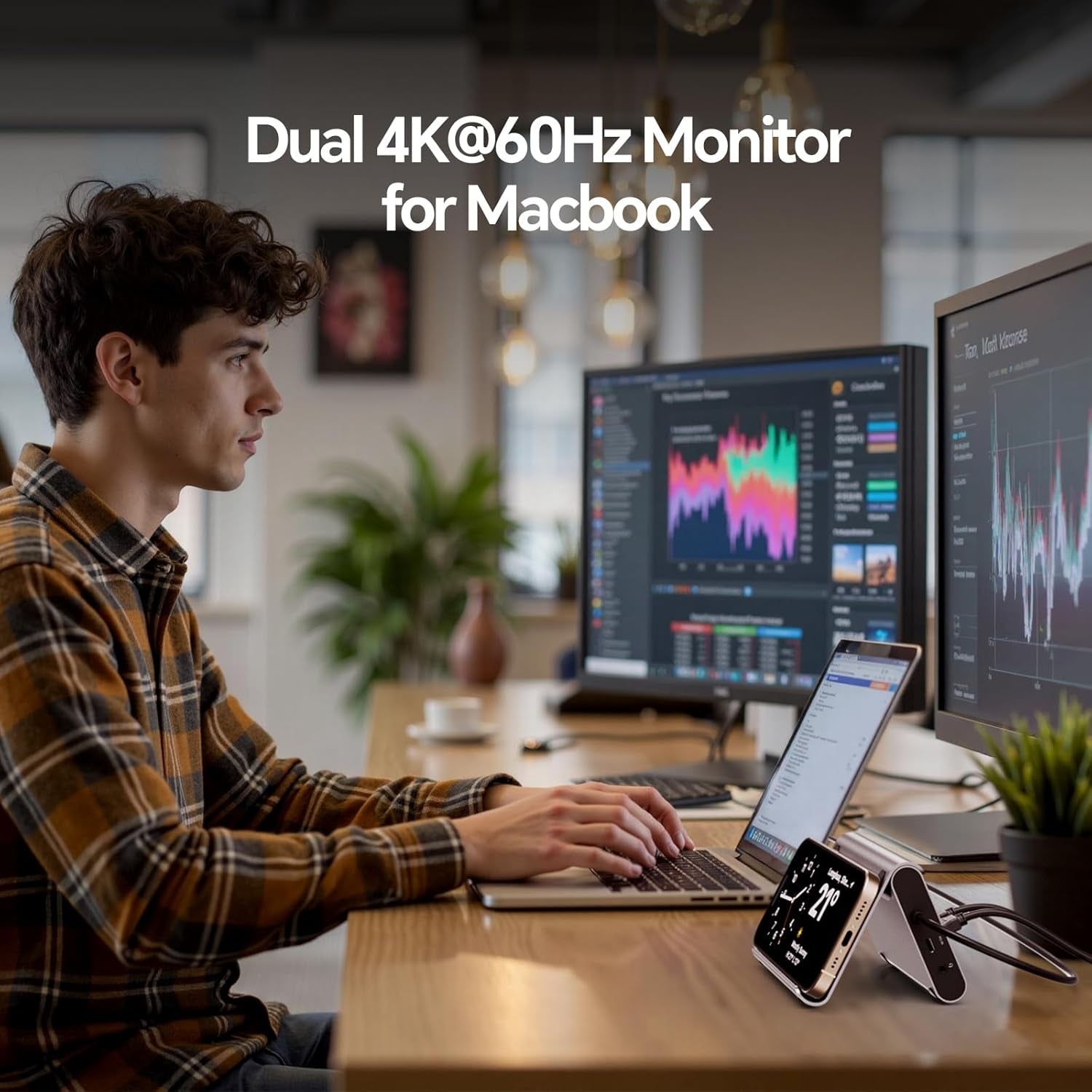 Elevate Your Workspace with the PULWTOP 11-in-1 MacBook Docking Station - Dual 4K@60Hz HDMI, Super Speed USB-C, and Gigabit Ethernet for Ultimate Connectivity