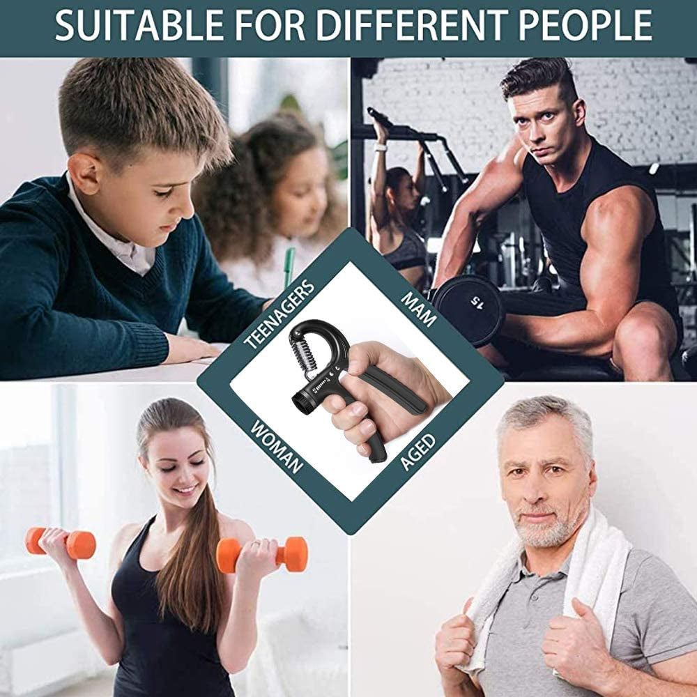 Adjustable Hand Grip Strengthener - 22 to 132 Lbs Resistance Trainer for Athletes, Musicians, and Rehabilitation