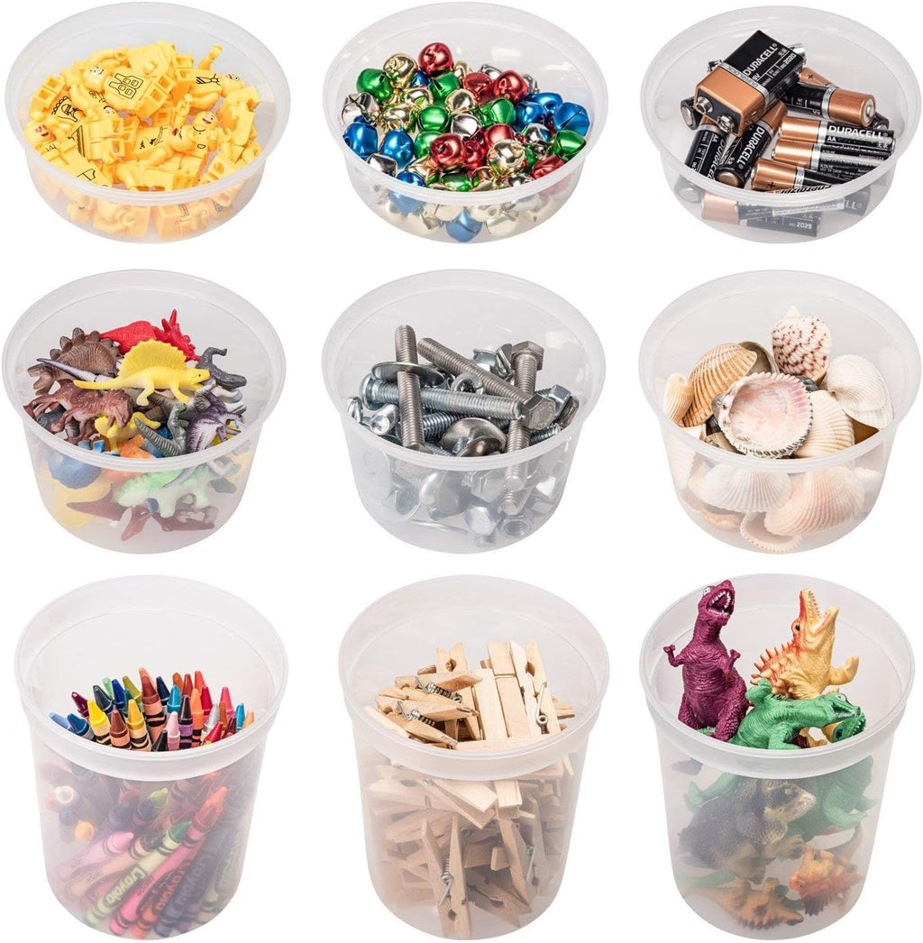 Versatile Food Storage Containers Set - 44 BPA-Free Clear Round Containers with Airtight Lids in 8oz, 16oz, and 32oz Sizes for Meal Prep, Freezer Storage, and More