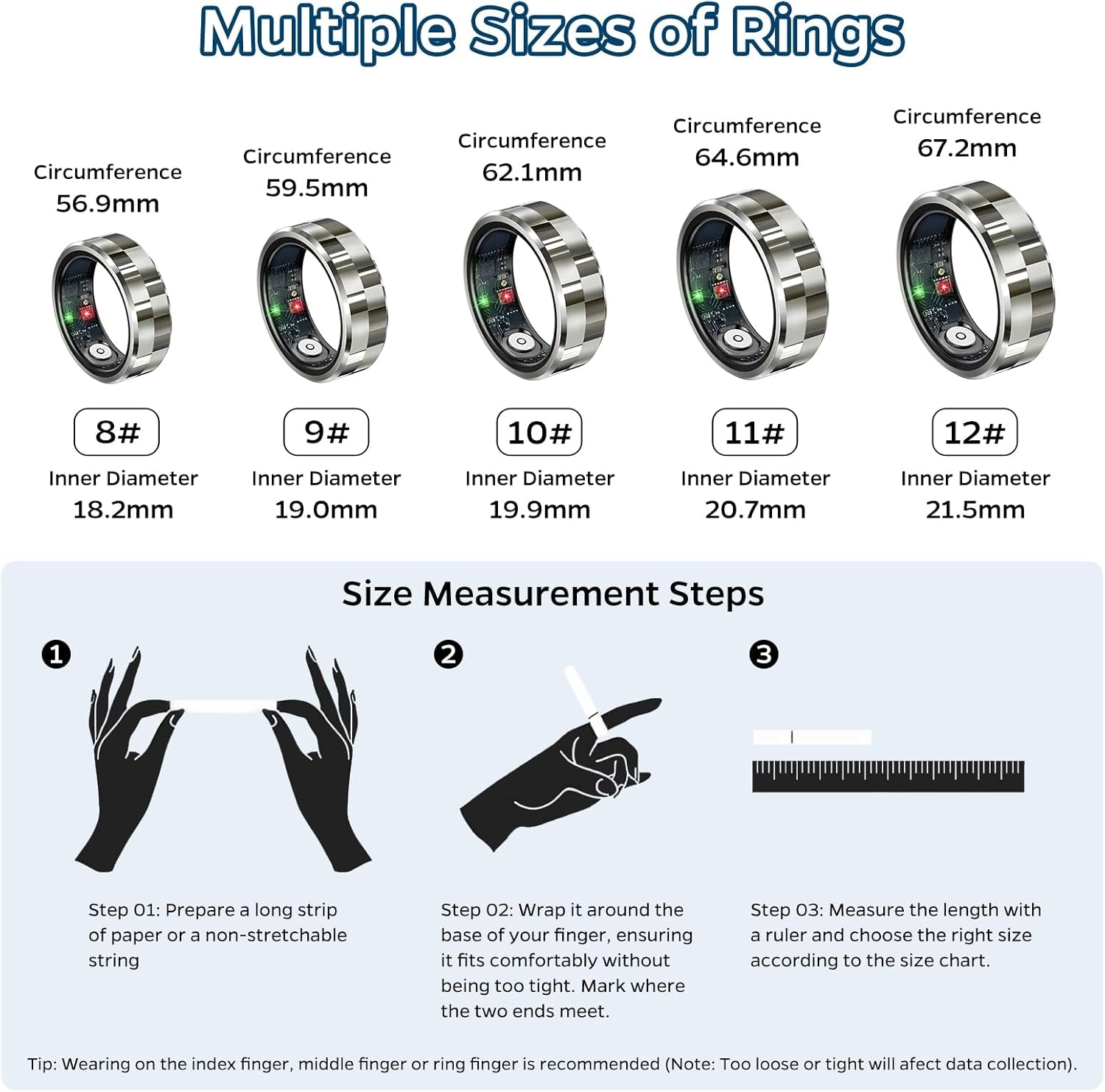 Revolutionary Smart Ring Health Tracker - Your Ultimate Sleep and Fitness Companion in Stylish Silver