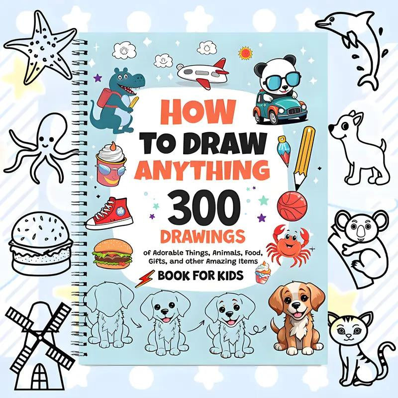 Unleash Your Creativity: 300 Adorable Animal Food & Fun Patterns for Stress Relief and Imagination Boosting - Perfect DIY Drawing Gift for Adults and Students!