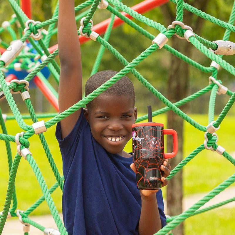 Zak Designs Fairway Kids Insulated Stainless Steel Tumbler - Splash-Proof Lid & Silicone Spout for Easy Sipping!